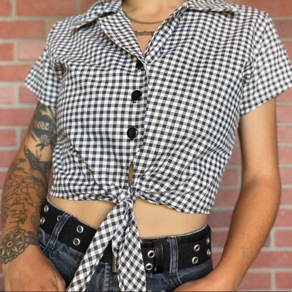 Gingham button up shirt
